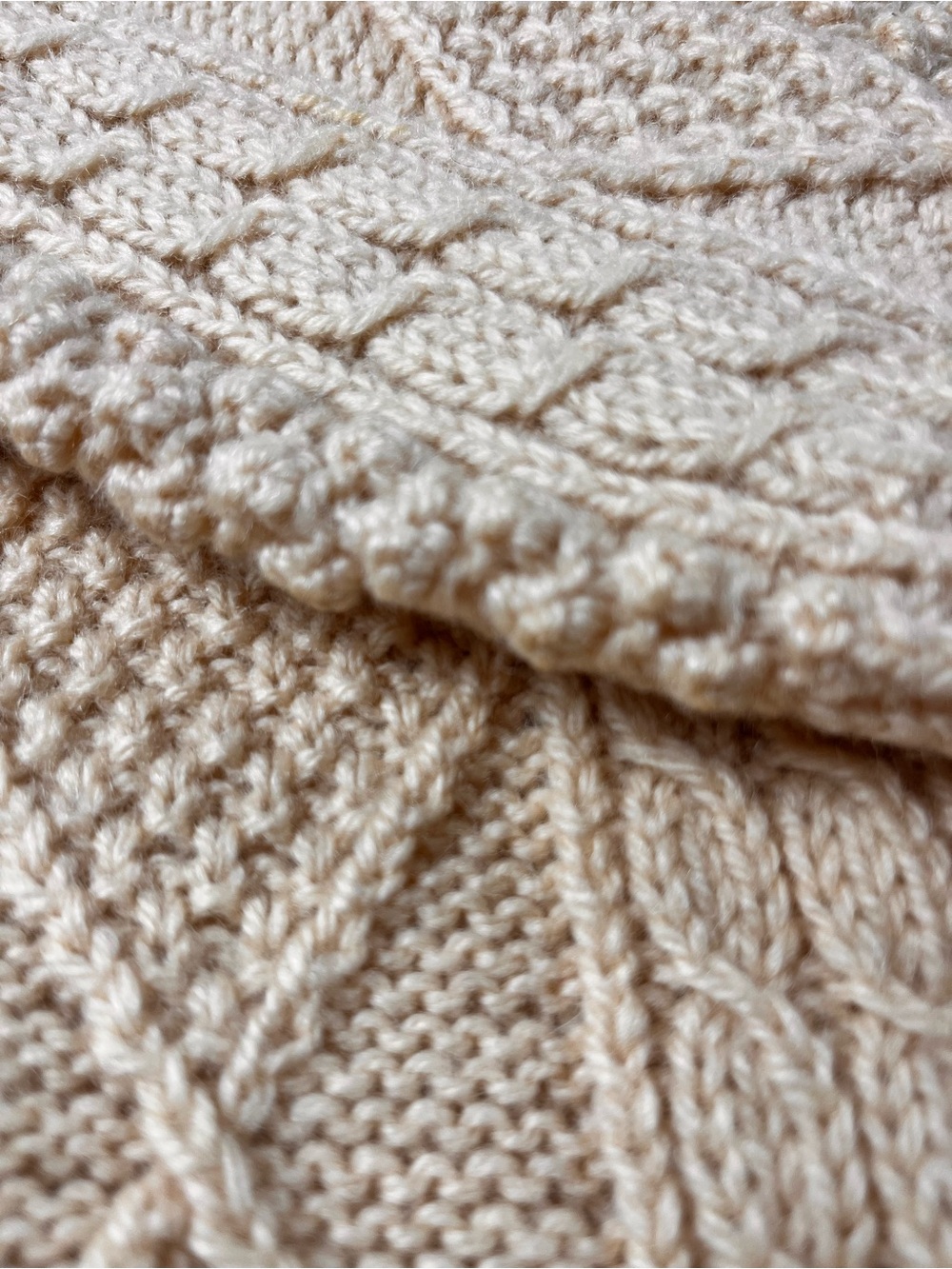 Kennedy of Ardara Irish Aran Cardigan 100% Pure Wool Cable Knit Cream Sweater - Picture 8 of 11